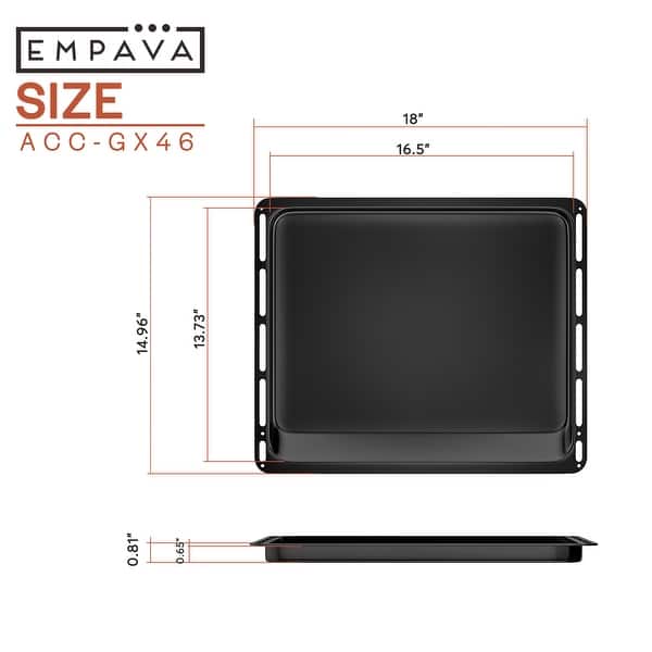 Black Oven Broiling Pan fits Empava 24 " Electric Oven 24WOE40L Bed